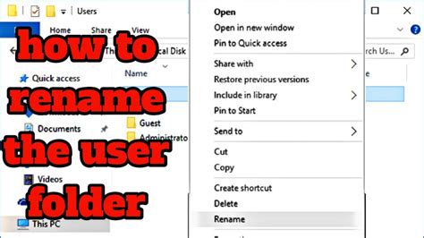 How To Rename The User Folder In Windows Fixed Youtube