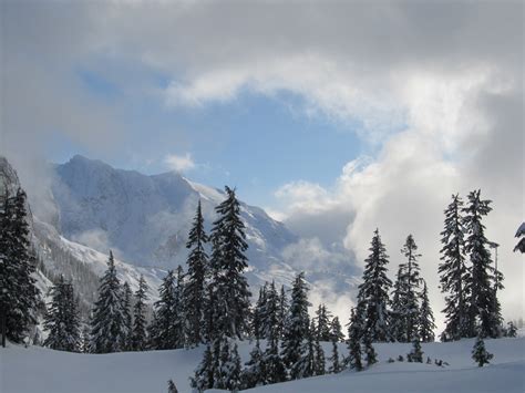 Kostenlose Foto Landschaft Baum Berg Schnee Winter Wolke Himmel