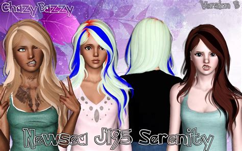 Newsea`s J195 Serenity Hairstyle Retextured By Chazy Bazzy Sims 3 Hairs
