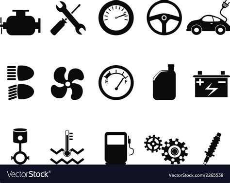 Car Engine Icons Set Royalty Free Vector Image