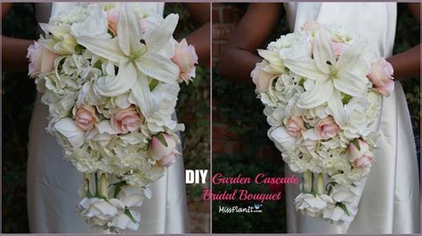 Do it yourself silk flower bridal arrangement. DIY Garden Cascading Bridal Wedding Bouquet | DIY Wedding ...
