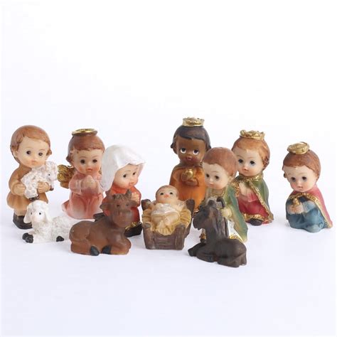 Factory Direct Craft Miniature Resin Painted Child Nativity Set 11