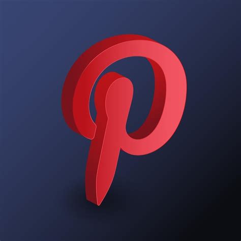 Premium Vector Pinterest Logo On A Realistic 3d Icon Illustration