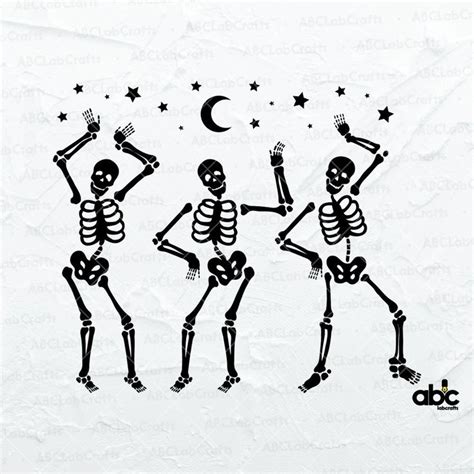 Skeletons Dance Halloween Svg Dancing Skeletons Halloween Svg File