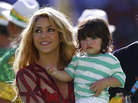 Singer Shakira Holds Her Son Milan Pique During The 2014 World Cup Closing Ceremony At The