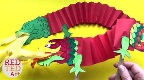 Dragon Paper Puppet Diy Paper Diy For Chinese New Year Paper Dragon