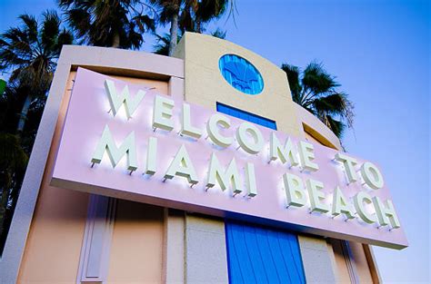 Welcome To Miami Beach Florida Stock Photos Pictures And Royalty Free