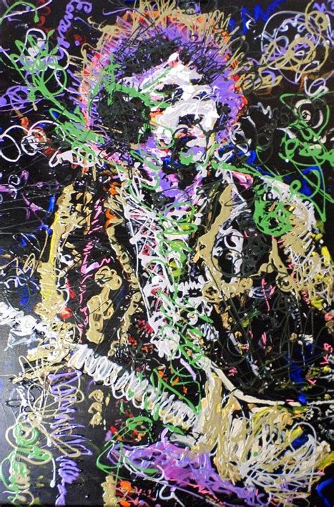 Original Abstract Painting Jimi Hendrix By Matt Pecson 18x36 Etsy