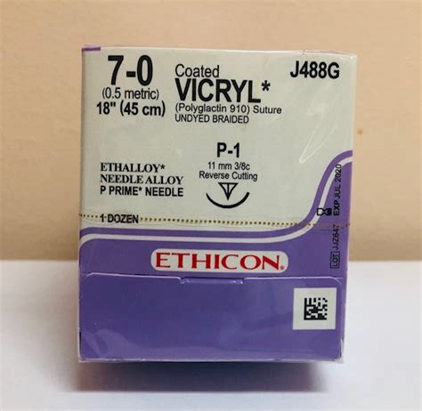 Ethicon J488g Expire 2020 07 Coated Vicryl Suture Absorbable