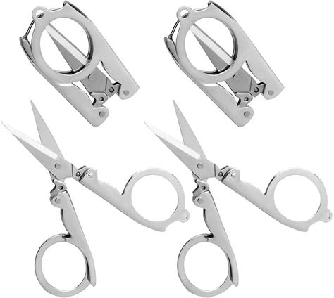 folding scissors 6pcs stainless steel folding scissors pocket portable foldable travel scissors
