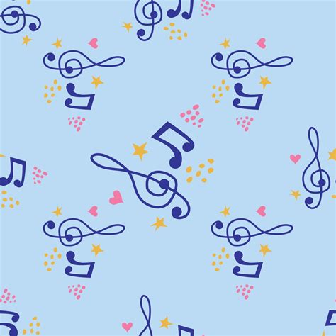 Abstract Music Notes Seamless Pattern Background Musical Illustration