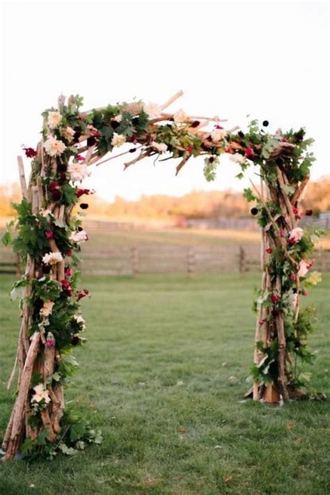 Rustic Wedding Arch Ideas With Floral And Branches Emmalovesweddings