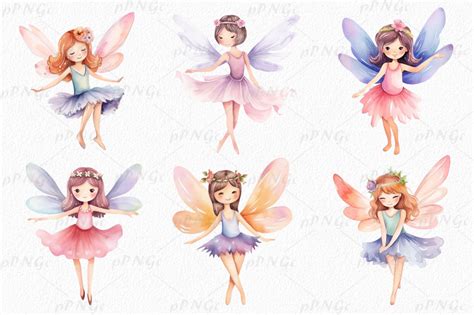 Watercolor Fairies Clipart By Passionpngcreation Thehungryjpeg