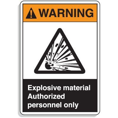 ANSI Z535 Safety Signs Warning Explosive Material Seton Canada