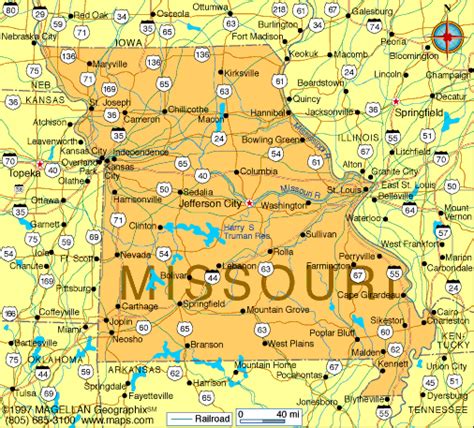 Missouri Map United States Of America