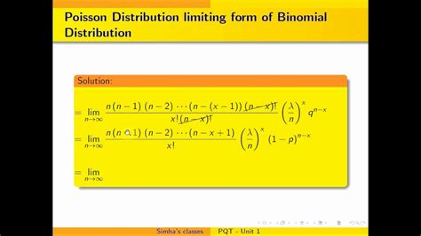 A fair die is thrown four times. Poisson Distribution as limiting form of Binomial ...