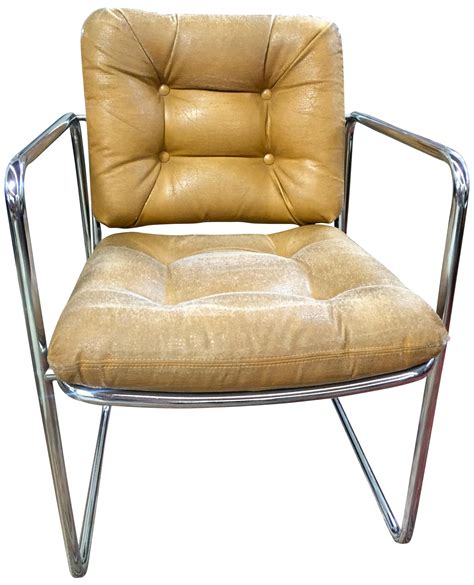 Chrome Based Leatherette Dining Chairs - Set of 4 | Chairish