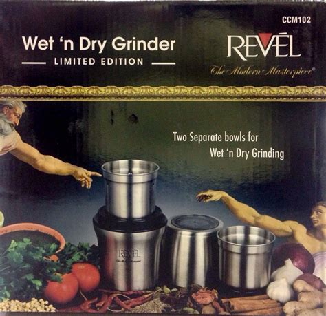 revel ccm 102 stainless steel 2 jar wet and dry coffee spice chutney grinder 220 volts non usa