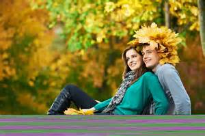 Leaves Cute Couple Guy Girl In Love Autumn Leaves Wallpapers And