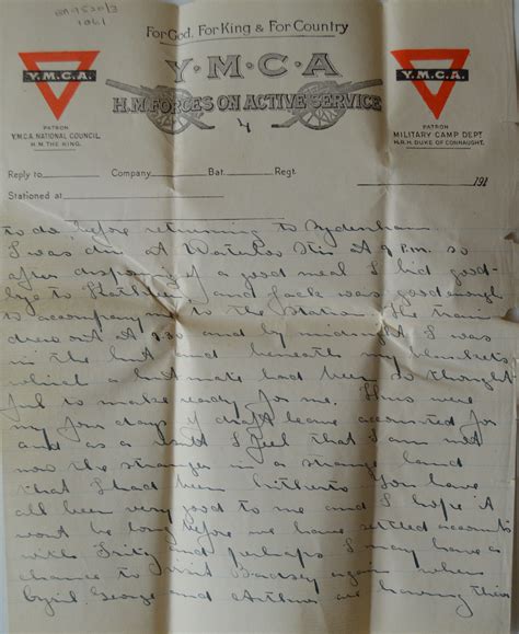 February 27th 1917 Letter From Bernard Sladden To His Uncle Julius
