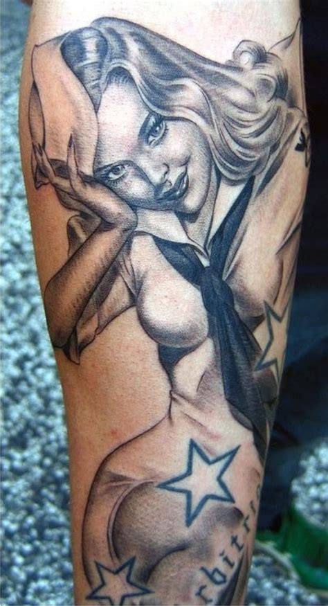 Lovely Sailor Pin Up Tattoo By Xavier Garcia Tattoos Book 65 000 Tattoos Designs