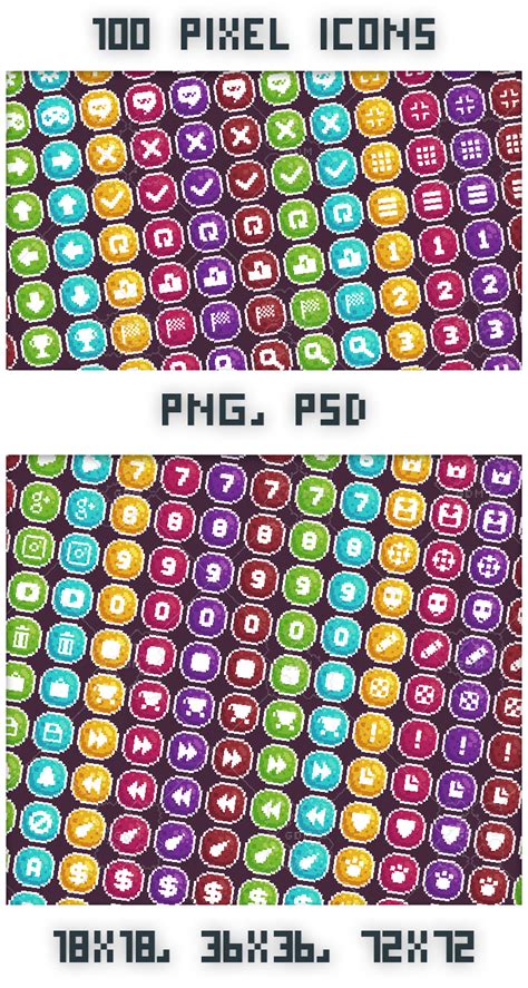100 Pixel Art Icons Gamedev Market