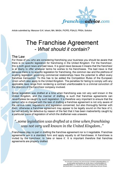 49 Editable Franchise Agreement Templates And Contracts Templatelab