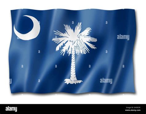 South Carolina Flag United States Waving Banner Collection 3d