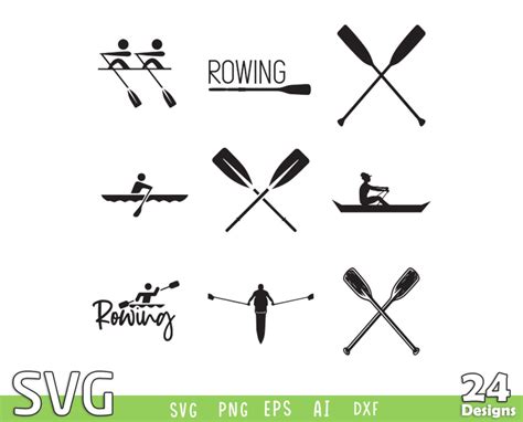 Rowing Svg Bundle Rowing Svg Rowing Silhouette Oar Svg Oar Etsy