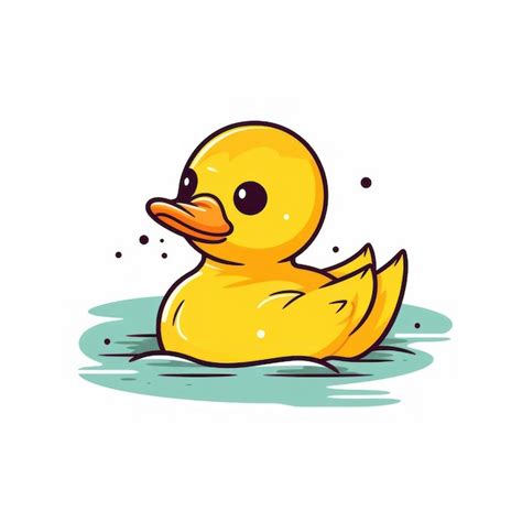 Premium Ai Image A Cartoon Illustration Of A Yellow Rubber Duck