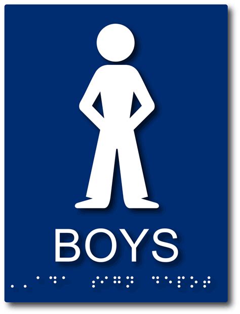 Boys Bathroom Sign With Ada Compliant Braille And Text Ada Sign Depot