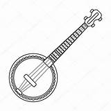 Banjo Drawing Musical Outline Getdrawings sketch template