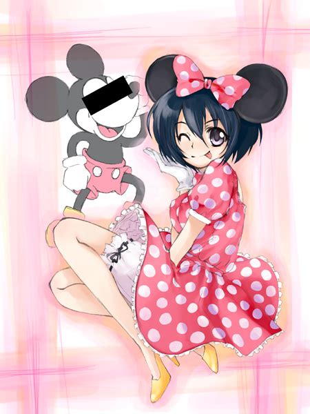 Hakui Ami Mickey Mouse Minnie Mouse Disney 1girl P Animal Ears
