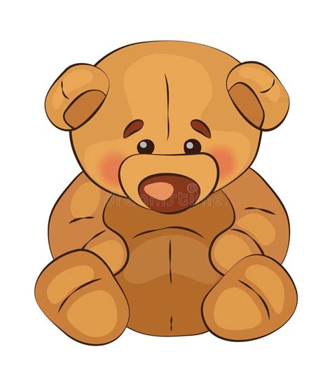 Sad Teddy Bear Sits On A White Background Vector Stock Vector