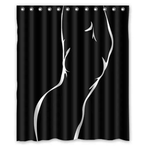 Sexy Woman Girl Bare Silhouette Shower Curtain 60 X 72 Inch Bathroom Shower Curtain Silhouette