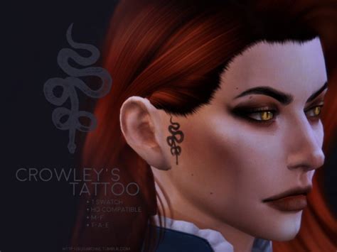 The Sims Resource Crowleys Tattoo Good Omens By Sugar Owl • Sims 4