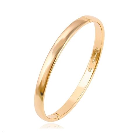 9k 9ct Yellow Gold Filled Ladies Plain Openable Bangle Etsy