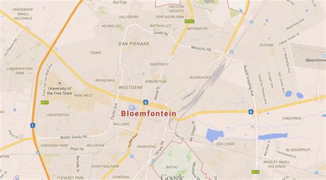 Map Of Bloemfontein South Africa Tour Map