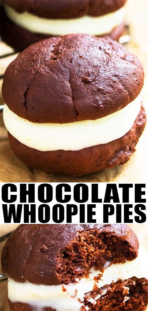 Chocolate Whoopie Pies With White Frosting On Top