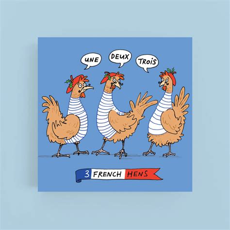 Three French Hens Christmas Cards By Cardinky