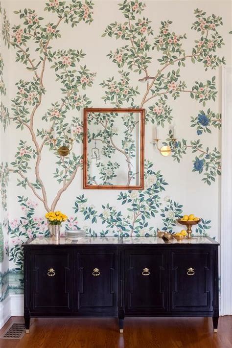 Whimsical Dining Room Features Walls Clad In Gracie Hand Painted