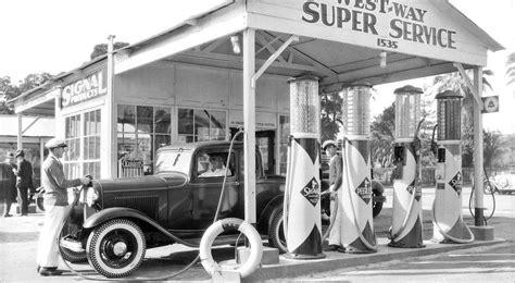Today S Feature Is A Signal Oil Filling Station In Los Angeles With A 1932 Ford V 8 With Over