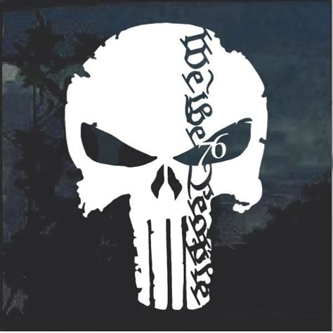 We The People Punisher Skulll Window Decal Sticker Made In Usa