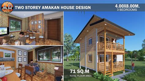 Two Storey Amakan House Design Modern Bahay Kubo 71 Sqm 4x8m