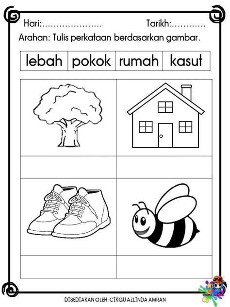 Bahasa Melayu Latihan Membaca Prasekolah Lembaran Kerja Prasekolah