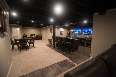 Black Painted Ceiling Vs White Painted Ceiling Finished Basements
