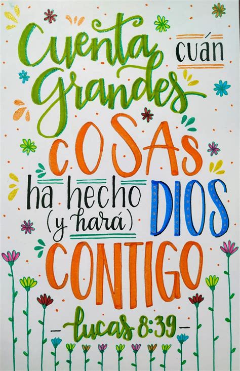 Lettering Cuenta Grandes Cosas Frases Cristianas Inspiradoras Frases