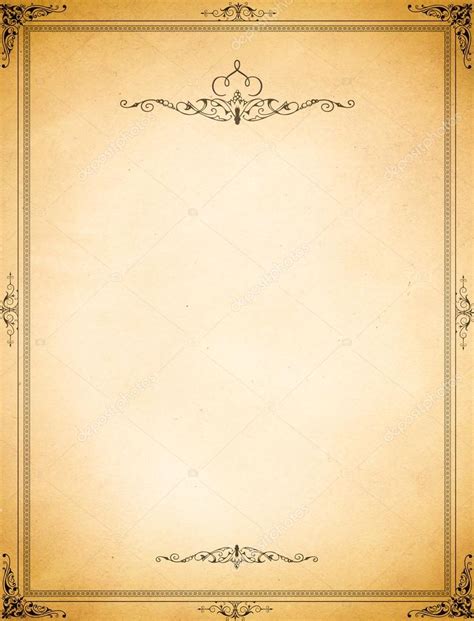 Old Paper Backdrop With Decorative Vintage Border — Stock Photo