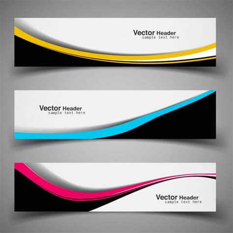 Wavy Coloured Banners Collection Eps Vector Uidownload