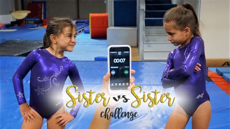 sister vs sister 7 second gymnastics challenge sariah sgg youtube